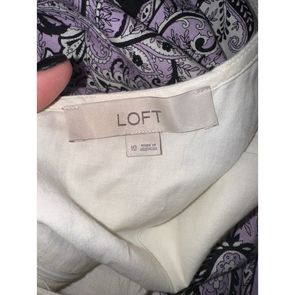 LOFT Paisley Print Dress Sleeveless Casual Dress Sun Dress Tank Dress Size 10 - Picture 9 of 10